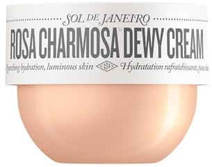 Sol de Janeiro Rosa Charmosa Dewy Cream, Körpercreme mit Glow-Effekt, Blumiger Duft, Feuchtigkeitsspendend, Satin-Finish, Alle Hauttypen