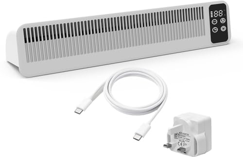 Ventilador para radiador con 3 niveles de velocidad, funcionamiento silencioso y montaje magnético, eficiente ventilador para una distribución uniforme del calor (blanco)