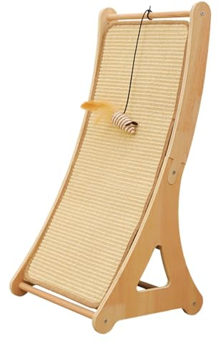 Beiykhera Cat Scratching Pads - Interactive Boredom Relief Cat Toy - Sisal Kitten Scratching Ramp with Toy Ball,for Home Living Room Pets Kittens Rabbits Corner Puppy Floor Play