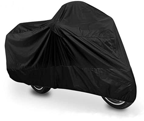 ANFTOP telo coprimoto l del scooter motociclo motorino copertura esterno impermeabile pioggia UV polvere Prevenzione antipolvere teli per moto Misura L, Colore: Nero