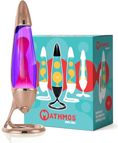 Mathmos Neo Lavalampe für Kinder und Erwachsene (Kupfer - Violett/Pink)