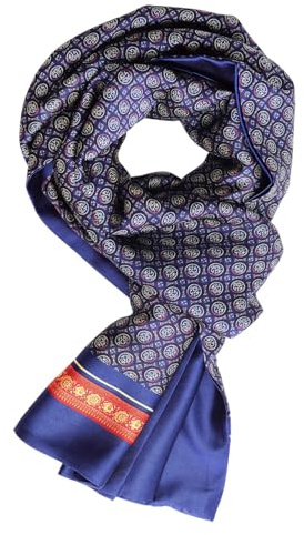 UK_Stone Doppelschichtiger Seidenschal für Herren Gr. One size, navy