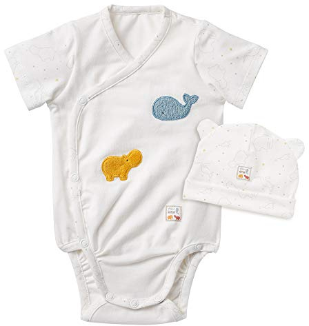 Fehn 056532 Body & Mütze fehnNATUR (50/56) – Baby-Erstausstattungs-Set: Newborn Wickelbody & Beanie mit Bio-Baumwolle (kbA) – perfektes Unisex-Geschenkset zur Geburt