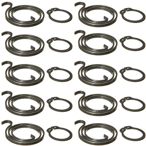 Northern DIY Door Handle Spring Repair Kit (Ten 28mm Diameter, 2.5mm Thick, 1.1mm Gauge, 2 + 1/2 Turn, Zinc Plated, Black Coated, Replacement Return Springs Plus Ten circlips)
