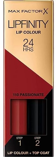 Max Factor Lipfinity 2 Stage Charging Lipstick, 110 Passionate, 2,3 ml + 1,9 g