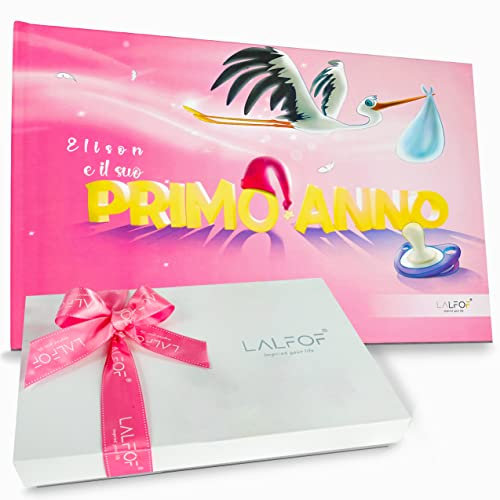 'LALFOF mein erstes jahr babyalbum mädchen mit Geschenkbox (Italienische Sprache, Rose)