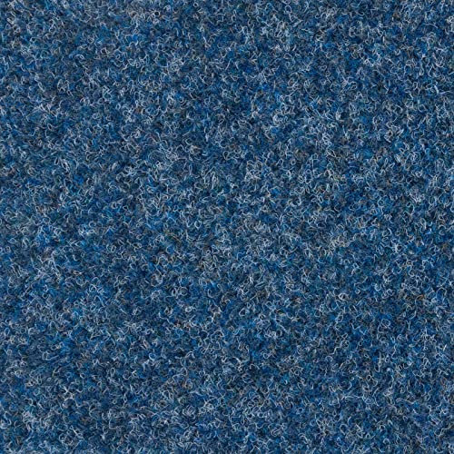 Teppichfliesen 50x50 Selbstliegende für Messe und Büro Nadelfilz Teppich Fliesen blau Nadelvlies Teppichboden als Fliesen ideal als Messeboden (4 Fliesen = 1 m², Blau)