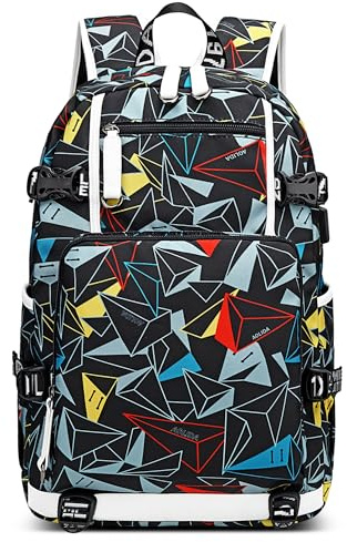 DORRISO Hombres Mochila para Portátil Juveniles Mochila Escolar Adapta a Portátiles 14 Pulgadas Mochila de Negocioscon Puerto de Carga USB Trabajar Viaje Conmutar Causal Mochila Amarillo B