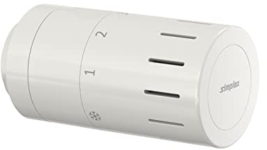 Simplex Design Thermostatkopf TC-D1 - Weiß, Klemmanschluss, Gewinde, Einfache Installation und präzise Temperaturregelung - F35322