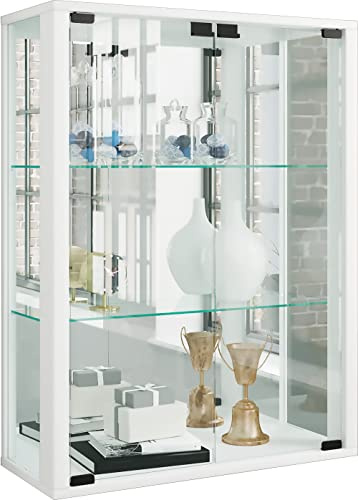 VCM Vitrine Murale Suspendue Rectangulaire en Verre Blanc 60 x 25 x 80 cm Moderne pour Salon