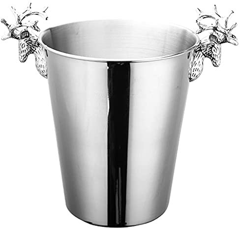 BTZHY EIS Eimer,Eiseimer Champagner Eimer,Weinkühler Sektkühler, Edelstahl Eiskübel,Neue 3L Eiskübel Edelstahl Wein Eiskübel Weinkühler Chiller Flaschenkühler Champagner Bier Kaltwasser Maschine E