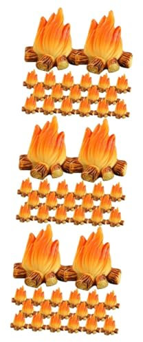 VILLCASE 60 STK Feuerschmuck gefälschte Lagerfeuer-Camping-Requisiten falsche Feuerflamme bastelmaterial bastel Materialien Campingzubehör Weihnachtskamin Camping-Party-Dekorationen Mikro