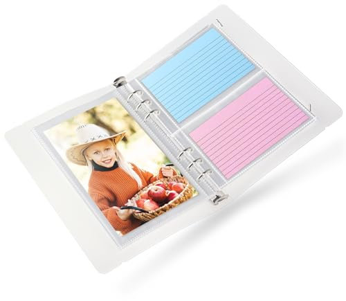 Karteikarten-Ordner, Karteikarten-Organizer für Notizkarten, Lernkarten und Rezeptkarten, A5-Ordner für 2,5 x 3,5, 3 x 5 und 5 x 8 Karten
