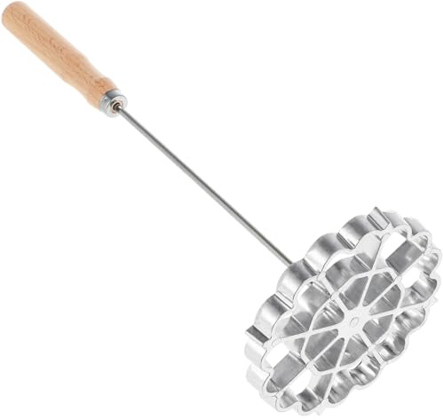 PACKOVE Bunuelos Flower Biscuit Mould Rosettes Timbale Set Biscuit Roasting Mould Rosette Iron Set with Handle