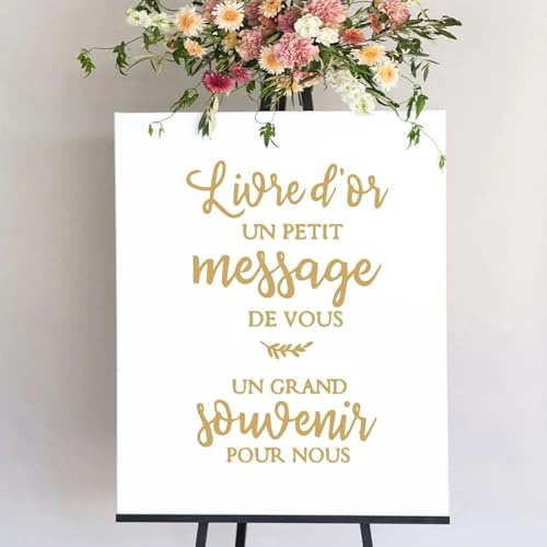 Stickers Personnalisée For Panneau De Bienvenue， Panneau De Bienvenue Mariage， Signe De Bienvenue De Mariage Rustique, Signalisation De Réception Dorée Boho , Cadeau For Le Couple，mariée(E style)