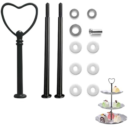 Recitem Etageren Stangen Set, Mittellochausstech 2 bis 3 Etage, Metallstangen Etagerenhalter, Hochzeitstorte Tortenständer für Obsttablett, Snackteller, Tortenständer (1)