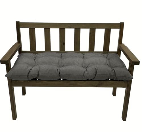 Bankauflage Gesteppte, Mit Anti-Rutsch-Riemen Palettenkissen Rückenlehne Stuhlkissen, Wasserfest Gartensofakissen Lounge Kissen, Polster Für Gartenmöbel Outdoor(Ohne Stuhl)(Size:120cm,Color:Dark Gray)