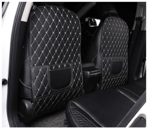 MNBHJGR 2 Stück Auto Rückenlehnenschutz für VW Tiguan 2 MK2 | R-Line | Allspace 2016-2022 2023, Autositz Kickschutz mit Taschen, Rücksitz Organizer aus Wasserdichtem Leder,A