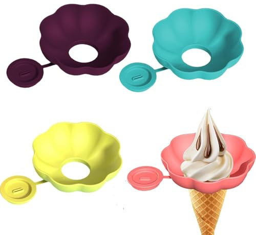 Silicone Popsicle Holders, 4 Ice Cream Cone Holder, Ice Lolly Holder, Reusable No Drip Popsicle Holder, Ice Lolly Holder Drip Catcher for Outdoor Activities, Summer Days