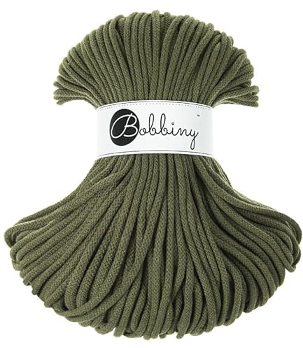 Bobbiny Makramee-Schnur geflochten, 5 mm, Avocadofarben, 100 m