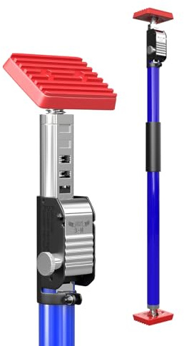 3-H Türspanner Zargenspanner, Teleskopstützen 75-133cm bis 50kg (Blau) | Türzargenspanner Einhandstütze, Montagestütze Höhenverstellbar Stufenlos Türspreizer bis 45°, Stahl Baustütze Teleskopstange