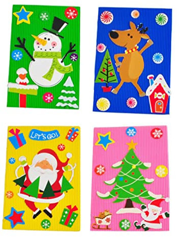 NUOBESTY Handgemachtes Kartenset Für Kinder Und Erwachsene 4-teiliges Grußkarten-herstellungsmaterial Papier Fantasie Zufälliger Stil