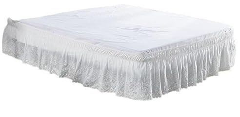 Bettumrandung Verdickter, hochwertiger, mit Rüschen bestickter Bettrock – besonders langlebig, stilvoll for angenehme Ästhetik – 38,1 cm tief(Beige,King 200x200x38cm)