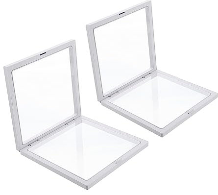 Holibanna 2stücke Schwebender Schmuckrahmen Weiß Display-halter Schmuckverpackungs-organizer Für Ausstellungen Schmuckdisplays Display-ständerbox
