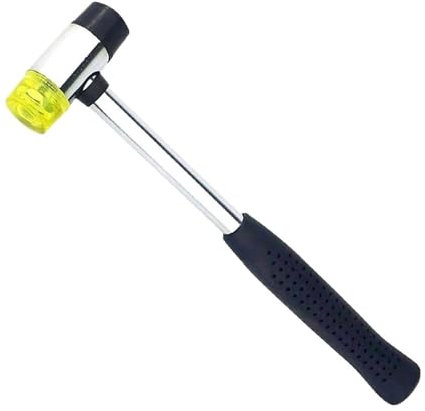 LUYSGBXR Gummihammer 25 mm Gummihammer, doppelseitig, for Arbeiten mit Glasfenstern, Nylonhammer mit rundem Kopf und rutschfestem Griff, Heimwerkerwerkzeug
