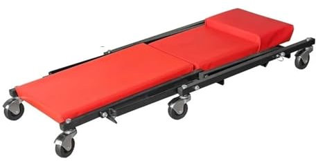 LCQSYE hocker mit Rollen 36 Faltbarer Rollwagen, 2-in-1-Rollwagen für die Werkstatt zur Reparatur, 36 ROT, 300 Pfund Tragkraft, mit 6 Rädern Werkstatt Rollhocker