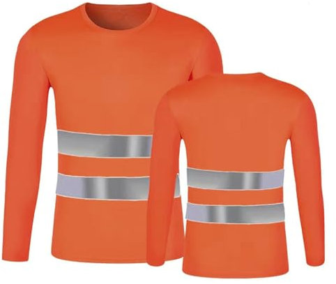 T-Shirt Riflettente di Avvertimento Uomo, Abiti da Lavoro Alta visibilità Uomo Sicurezza Giallo Fluo Alta visibilità con Nastro Riflettente T Shirt da Lavoro Uomo Reflective Clothing