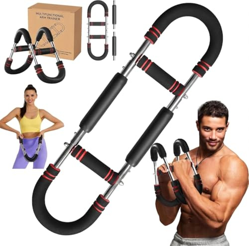 Twister Arm Trainer, Adjustable Chest Workout Equipment, Arm Trainer for Men, Arm Exercise Equipment, Chest Trainer for Men, Shoulders and Forearms Muscle Training Fitness Equipment (66-110lb Red)