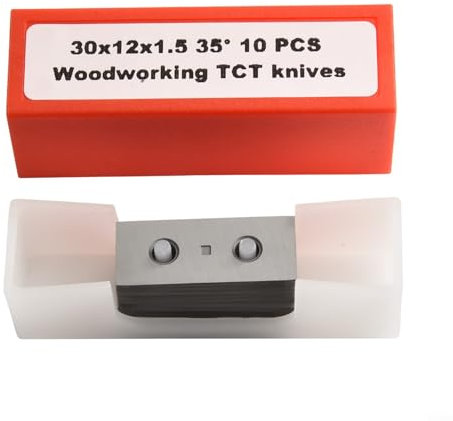Alanmoship Inserto per fresa quadrata in carburo, 30 x 12 x 1,5 mm, 35 gradi, per tornio di legno, teste piallatrici a spirale, applicazioni per la lavorazione del legno (10 pezzi)