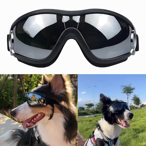 1 Piece of Dog Sunglasses Suitable for Large and Medium-Sized Dog Breeds, UV/Wind/dust/Fog Resistant pet Glasses, with Adjustable Shoulder Straps