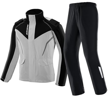 Scoyco Combinaison de pluie moto pour homme, gris, taille M