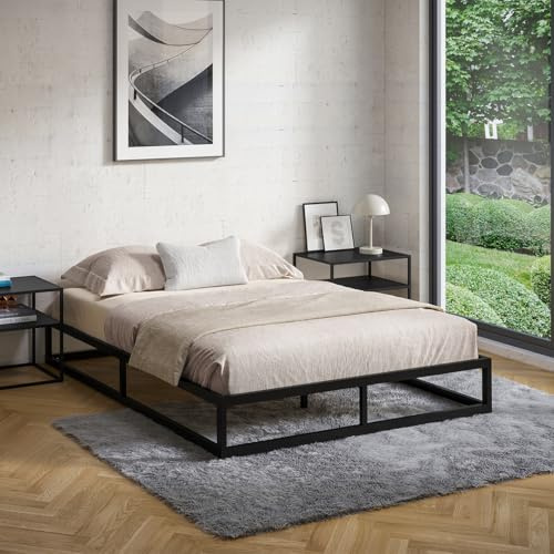 skølm Bragi Metallbett 140x200 cm, Schwarz, Bett 25 cm hoch, mit Lattenrost
