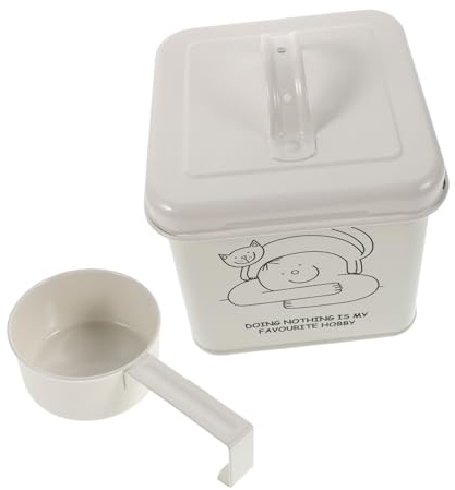 TOGEVAL Contenedor Hermético para Almacenamiento de Comida de Gato con Tapa Fácil de Abrir y Cuchara Práctica Organizador Decorativo para Croquetas y Golosinas de Perros y Gatos Capacidad
