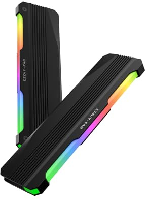 EZDIY-FAB RH01 ARGB Dissipatore di calore RAM, dissipatore di calore RGB per memoria per DDR5 DDR4, dissipatore di calore RAM in alluminio con illuminazione ARGB 5 V a 3 pin, raffreddamento della