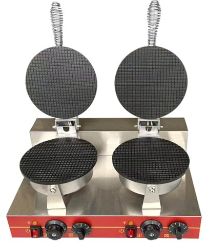 forplubossmmp Machine À Gaufres Professionnelle, Gaufrier Électrique Commercial avec Chauffage Uniforme Et Plaques Antiadhésives pour Cornets De Glace Et Desserts Double-headeggrollcrepemachine