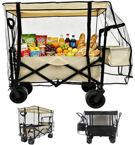 SKJJM Moskitonetz Bollerwagen Universal, Insektenschutz Kinderwagen, Fliegengitter Moskitonetz Bollerwagen, Insektenschutz für Transportwagen Faltbar für Picknick, Camping, Reißfest Waschbar