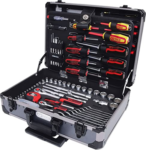 KS Tools 911.0630 1/4 + 1/2 Universal-Werkzeug-Satz, 130-tlg, Klar | 130 Teile, 6-kant