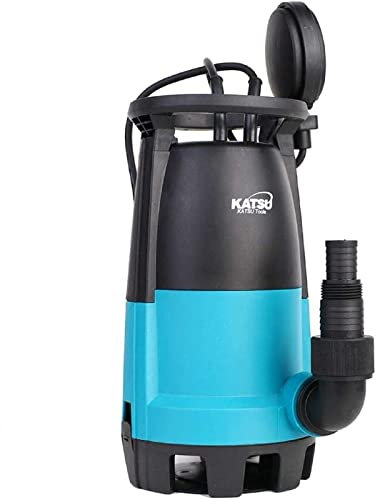 KATSU 400W Portable Submersible Pump for Clean and Dirty Water 10000L/h for Garden Pond, Pools, Ditches + Float Switch + Changeable Base