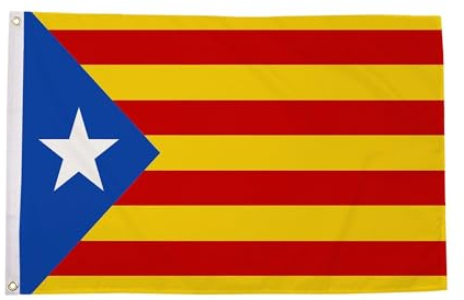 Bandera de Estelada de la Independencia Catalana, 5 x 3 pies, grande