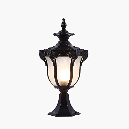 Außen Sockelleuchte Retro E27 Aluminium Und Glas Rasen Terrasse Lichter Laterne Tischleuchte Säule Lampe IP54 Wasserdichte Villa Tür Pfosten Zaun Straßenlaterne