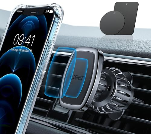 LISEN Magnetic Phone Holder for Car, Car Phone Holder Magnetic with Upgraded Clip & Ultra 6 Strong Magnets, Magnetic Car Phone Mount Magnet for Car Automobile Cradles, Soporte de Telefono para carro