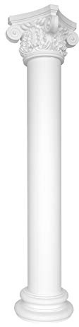 Kapitell für Halbsäulen | vorgrundierte Oberfläche | stoßfest | Klassisch | Barock | Zierelement | Stuck | weiß | PU | N1030-3H | Fassung 360 mm