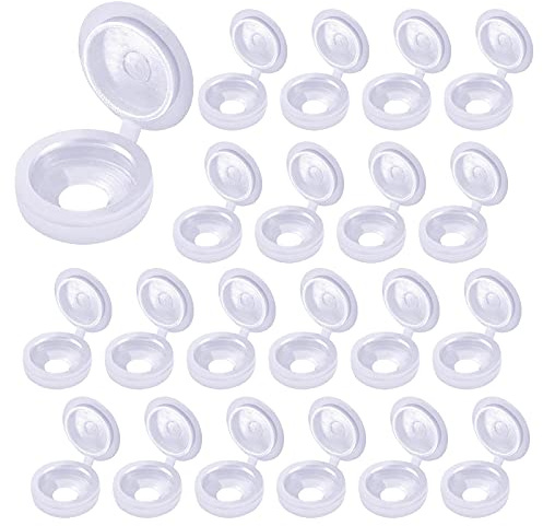Schraubenabdeckungen,200pcs Klappschraube Abdeckkappen Schrauben Schutzkappen Kunststoff Unterlegscheiben für Schraubenschutz, Möbelschränke, Hausdekoration, Kleiderschrank (Weiß)
