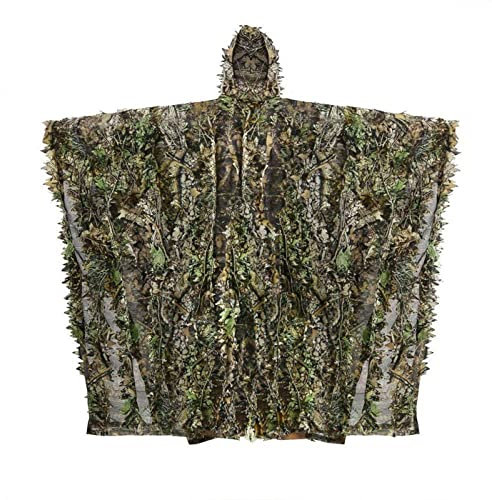 Paintball Tarnkleidung,Jagdbekleidung Damen Poncho Sniper Cloak Camo Onsie Erwachsene Jagdgetriebe Für Männer Photographie Airsoft Paintball Zubehör, Lightweihgt Atmungsaktiv (Size : One-Size)