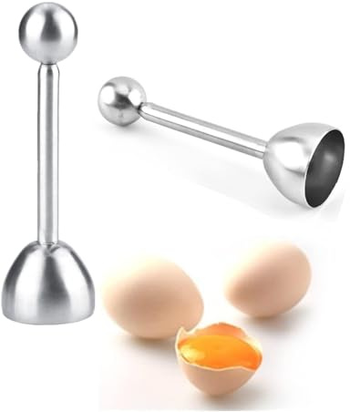Eierköpfer und Eieröffner 2er-Pack, Edelstahl-Eierschneider-Topper für weich gekochte Eier Eieröffner Edelstahl Eierschale Cutter Ei Cracker Topper Schneider für Harte und Weich Gekochte Eier