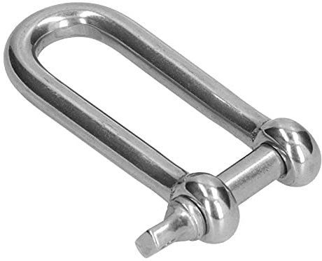 Manille longue en D - Broche d'ancrage durable - Qualité marine - Droite - Auto-bloquante - Pour chemins de fer, bateaux, machines (10pcsM5)